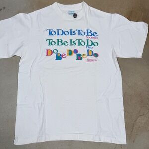 Vintage 80's Peacock Papers Socrates Plato Sinatra Quote Graphic T Shirt Large